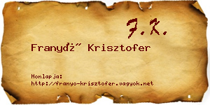 Franyó Krisztofer névjegykártya