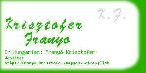 krisztofer franyo business card